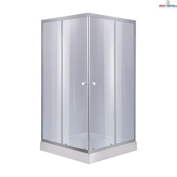 Набір Lidz душова кабіна Wawel SC90x90.SAT.LOW.GR, скло тоноване 4 мм + піддон Mazur SD00048613 фото