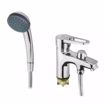Змішувач для умивальника WEZER PUD1-SH045 з душовою лійкою, хром 1036608 фото