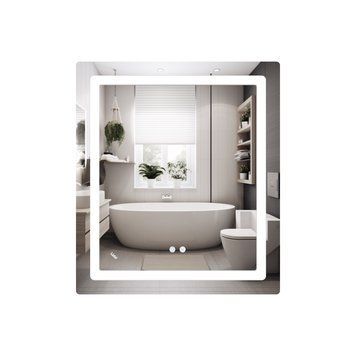 Дзеркало Lidz Kubis 700х800 з LED-підсвічуванням Touch, з антизапотіванням, з димером, рег. яскравості LD78LF904708048447 SD00054571 фото
