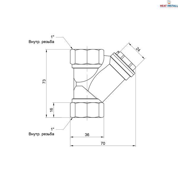 Фільтр грубої очистки Thermo Alliance Base 1"ВВ для води косий SD124W25 SD00010222 фото