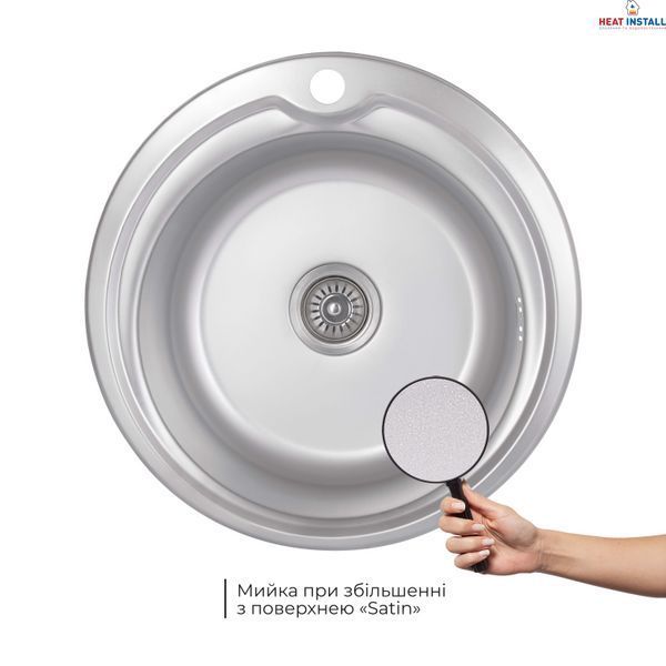 Кухонна мийка Brinex 510-D 0,8 мм Satin (BRIN510SAT08) SD00054087 фото