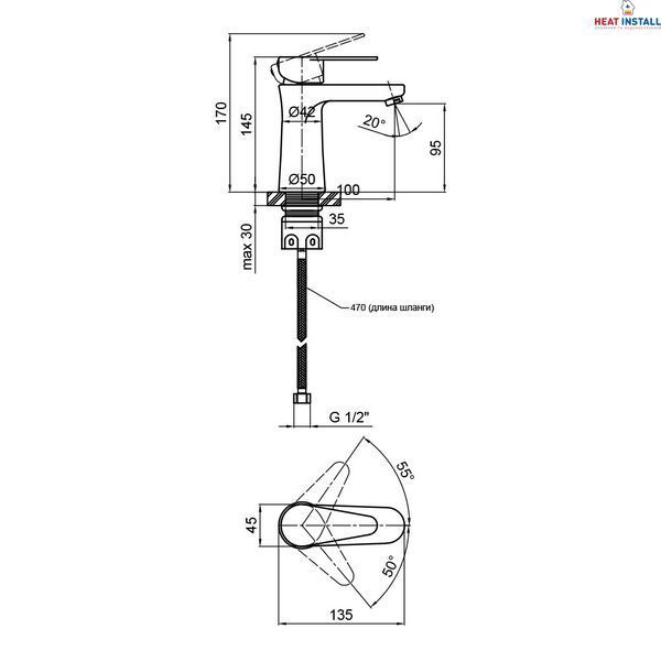 Змішувач для раковини Lidz Vida 001F (k35) LDVID001FNKS34954 Nickel SD00041058 фото