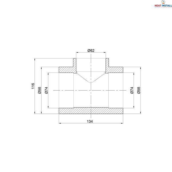 Трійник PPR Thermo Alliance 75х63х75 SD00029377 фото
