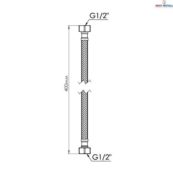 Шланг для води Thermo Alliance Standart 40 см NYLON 1/2"x1/2" ВВ TAS387W40 SD00052977 фото