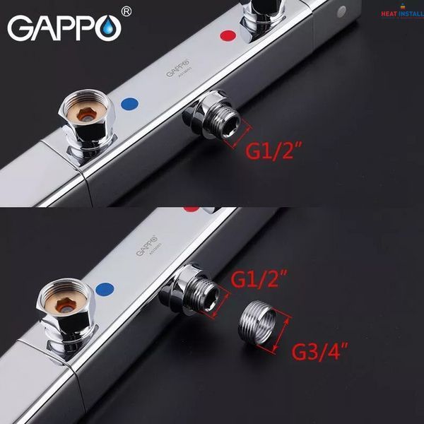 Змішувач для душу GAPPO G2091 термостат, хром 1038612 фото