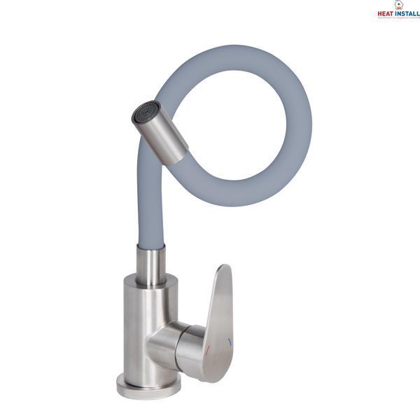 Змішувач для кухні Lidz Vida 015F3 з гнучким виливом (k35) LDVID015F3GRE43356 Grey SD00049479 фото
