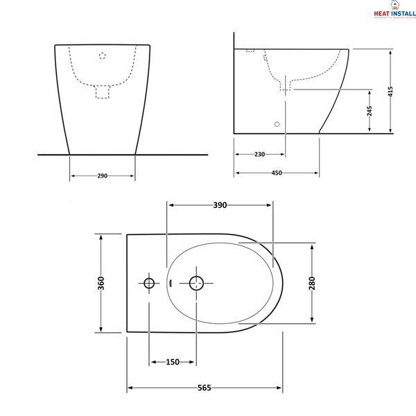 Біде підлогове Qtap Scorpio 565x355x410 White QT14441380W SD00042532 фото