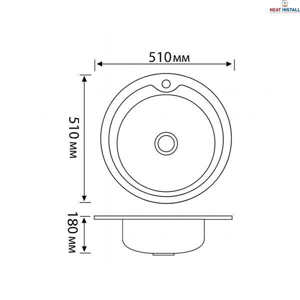 Кухонна мийка Brinex 510-D 0,8 мм Satin (BRIN510SAT08) SD00054087 фото
