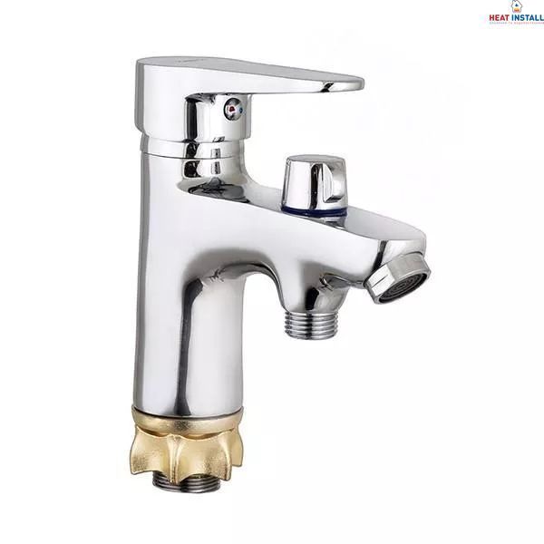 Змішувач для умивальника WEZER PUD1-SH045 з душовою лійкою, хром 1036608 фото