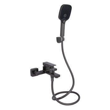 Змішувач для ванни Qtap Gemini (з душовим гарнітуром) QTGEM259GMB45684 Gunmetal Black PVD SD00051808 фото