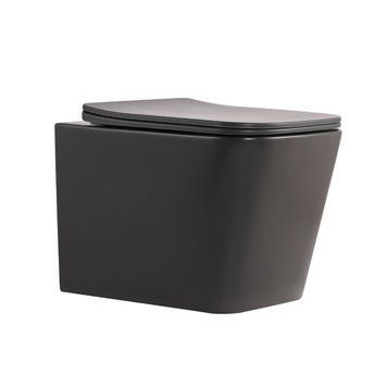 Унітаз підвісний Qtap Tern Ultra Quiet 520&times;345&times;325 мм, Anthracite, з сидінням Slim Duroplast / Soft-close / Quick Release QTTER26AN48999 SD00055123 фото