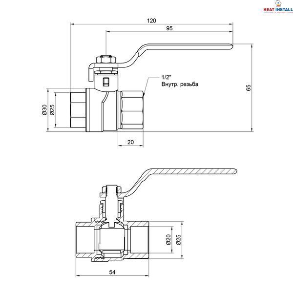 Кран кульовий Thermo Alliance Forte 1/2" ВР для води (ручка) SF600W15 SD00010580 фото