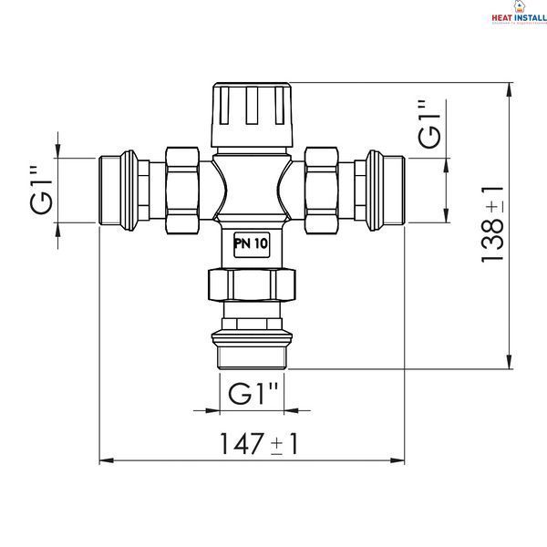 Змішувач термостатичний Thermo Alliance Forte 1" SF010W25 SD00039982 фото