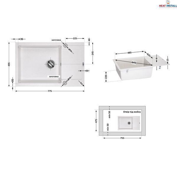Кухонна мийка Lidz 781x510/200 STO-10 (LIDZSTO10781510200) SD00044541 фото