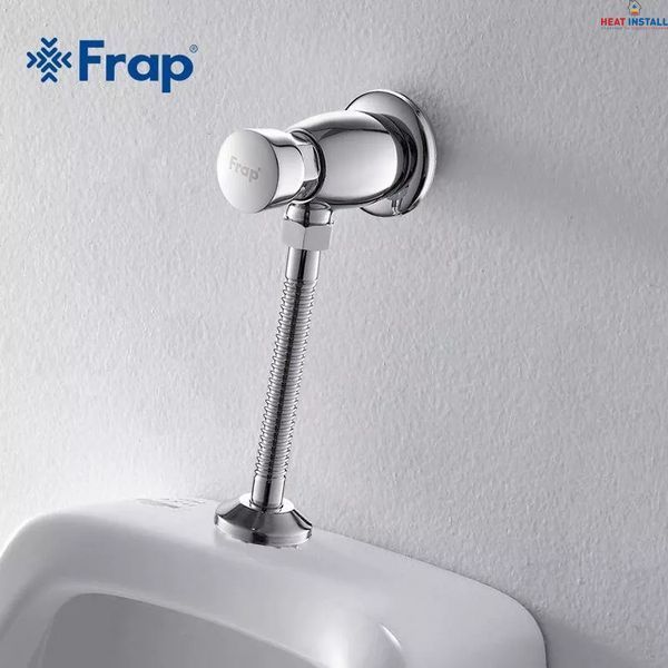 Кран натискний для пісуару FRAP F7201 механічний, хром 1033923 фото