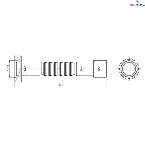 Гнучка труба Lidz (WHI) 60 01 G002 01&nbsp;з накидною гайкою&nbsp;1 1/2"&nbsp;довжина&nbsp;1200&nbsp;мм SD00042776 фото