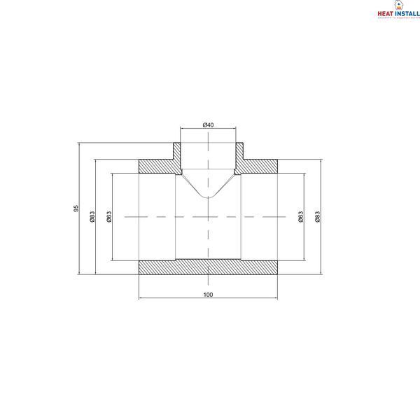 Трійник PPR Thermo Alliance 63х40х63 SD00029372 фото