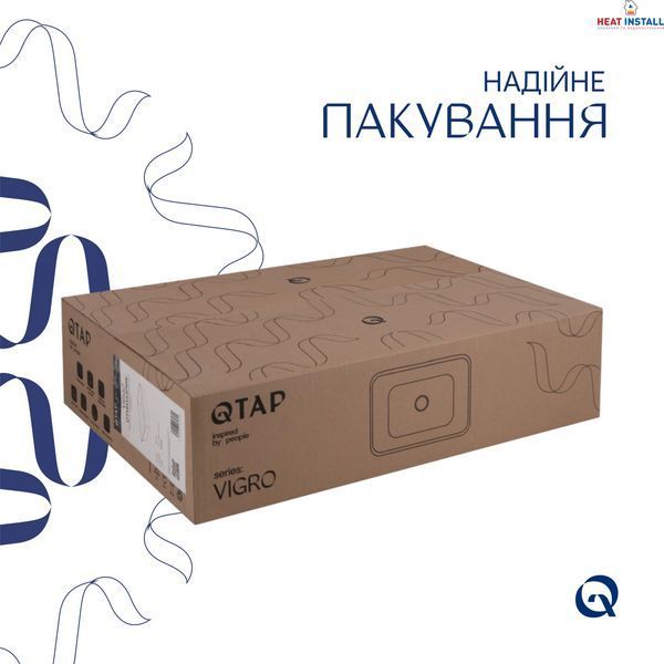 Раковина накладна Qtap Virgo N прямокутна без донного клапана WHITE QT18116308W SD00052613 фото