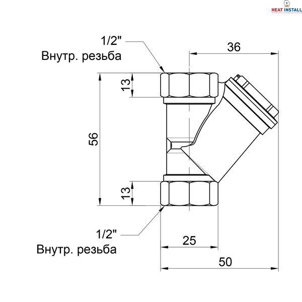 Фільтр грубої очистки Thermo Alliance Base 1/2"ВВ для води косий SD124W15 SD00010227 фото