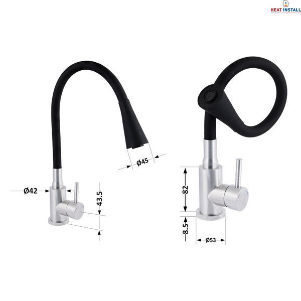 Змішувач для кухні Lidz Aria 015F31 з гнучким виливом (k35) LDARI015F31BNK31872 Black / Nickel SD00037973 фото