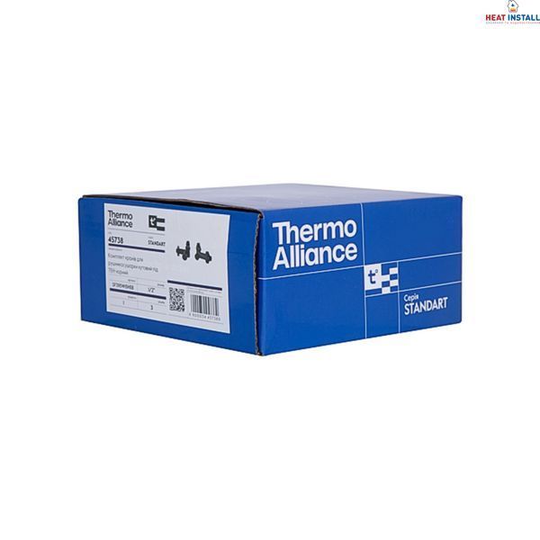 Комплект кранів Thermo Alliance Standart 1/2" чорний, для рушникосушарки кутовий SF395W15HEB SD00051862 фото