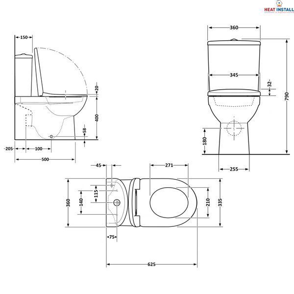 Унітаз підлоговий Qtap Evia Ultra Quiet 630&times;350&times;795 мм з сидінням Soft-close, White QTEVI27W49258 SD00055382 фото