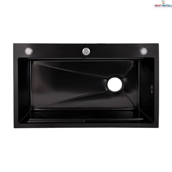 Lidz Handmade H7545B Мийка для кухні інтегрована Decor Black PVD Honeycomb 3,0/1,0 мм LDH7545BDECPVD48373 SD00054497 фото