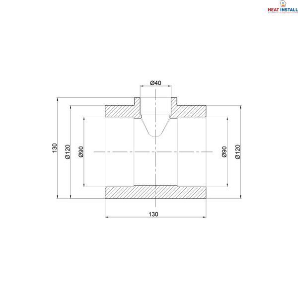 Трійник PPR Thermo Alliance 90х40х90 SD00029378 фото