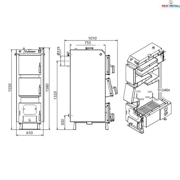 Котел твердопаливний сталевий Thermo Alliance Vulcan V 4.0 SF 40 SD00051327 фото