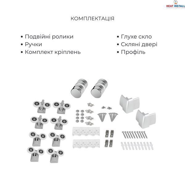 Комплект для душевої Latwa: Душева кабіна LLSC9090SATMIDGR2SET+Душева система на 3 споживача LDLAT1030CRM45417 SD00054441 фото