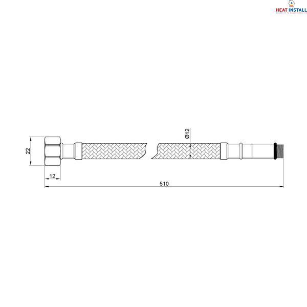 Гнучка підводка для води Thermo Alliance Standart М10 50 см (пара) SD396W50 SD00010873 фото