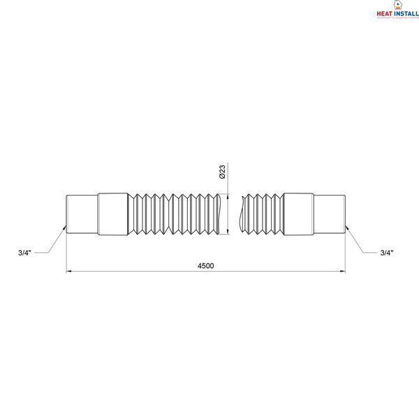 Шланг злив Thermo Alliance Standart для пральної машини 450 см SD096W450 SD00008521 фото