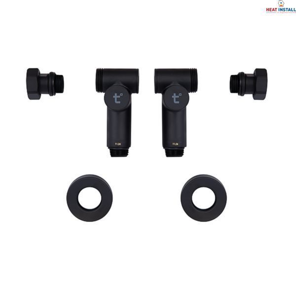 Комплект кранів Thermo Alliance Standart 1/2" чорний, для рушникосушарки кутовий SF395W15HEB SD00051862 фото