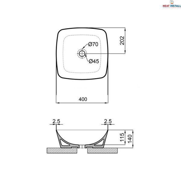 Раковина-чаша Qtap Kolibri 400x400x140 Matt black QT10112144MBMBN SD00052883 фото