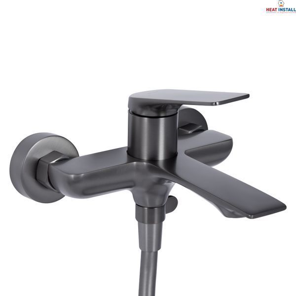 Змішувач для ванни Qtap Vlasta New (з душовим гарнітуром) QTVLA259GMB45643 Gunmetal Black PVD SD00051767 фото