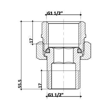 Згін-американка Thermo Alliance Standart 1&nbsp;1/2"ВЗ нікель, прямий TAS190W40 SD00053404 фото