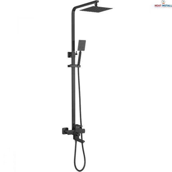 Душова система WEZER PRO16-02-BLACK, вилив - перемикач на лійку, 3-функції, чорний 1044121 фото