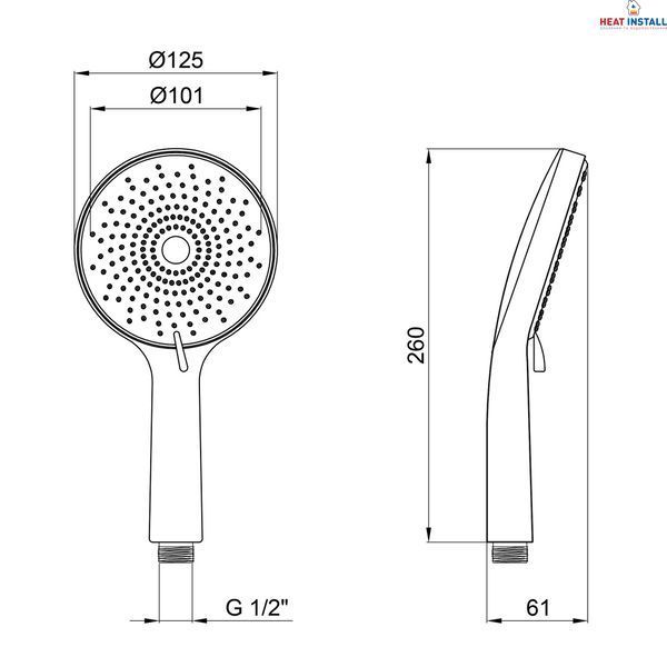 Лійка для ручного душу Lidz Niagara 32 120 мм округла LDNIA32GRP48536 Graphite SD00054660 фото