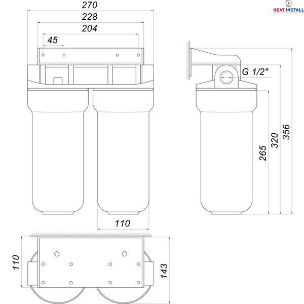 Система 2-х ступеневого очищення Optima OP-02, 1/2&Prime; 000017190 фото