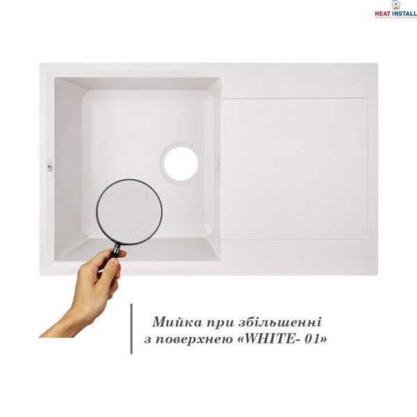 Кухонна мийка Lidz 790x495/230 WHI-01 (LIDZWHI01790495230) SD00039806 фото