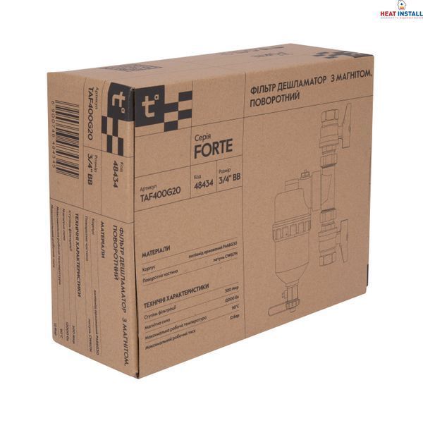 Фільтр-дешламатор Thermo Alliance Forte 3/4", поворотний (магнітний шламоуловлювач) TAF400G20 SD00054558 фото