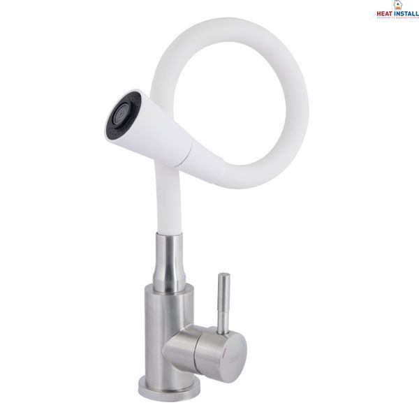 Змішувач для кухні Lidz Aria 015F31 з гнучким виливом (k35) LDARI015F31WNK36981 White / Nickel SD00043084 фото