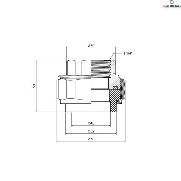 Згін "Американка" PPR Thermo Alliance 40х1" 1/4 ВР SD00029228 фото