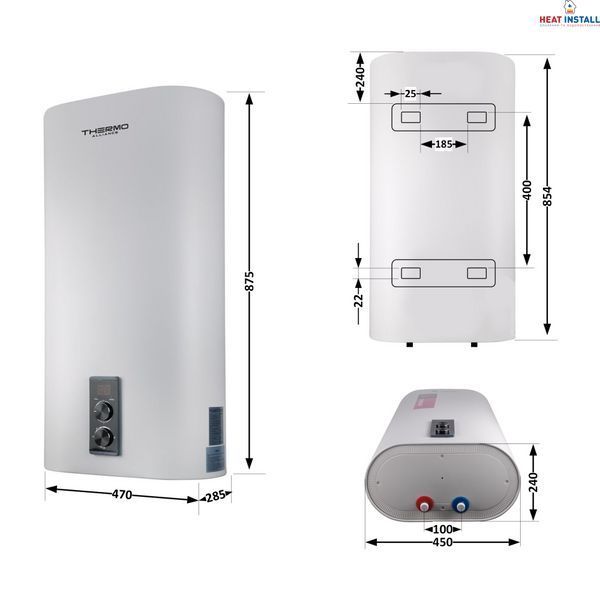 Водонагрівач електричний Thermo Alliance 50 л плоский вертикальний, мокрий ТЕН 2 кВт (0,8+1,2) DT50V20G(PD)/2 SD00046736 фото
