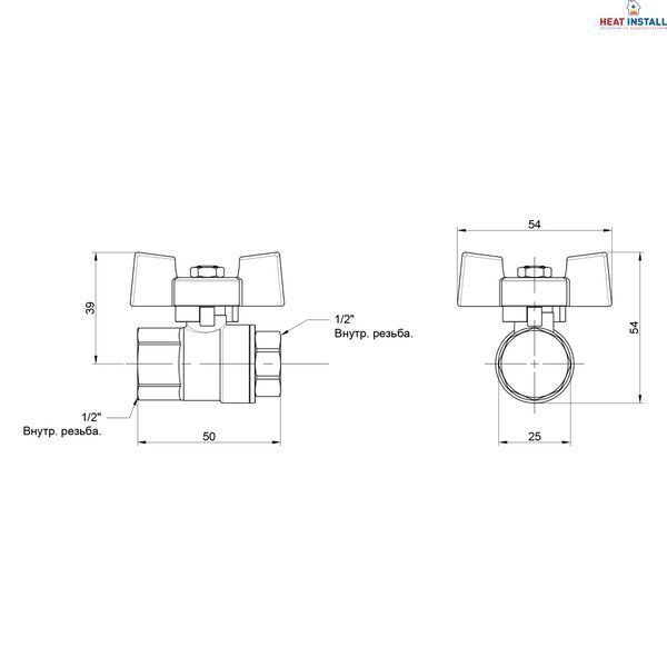 Кран кульовий Thermo Alliance Standart 1/2" ВР для води (метелик) SD602NW15PN40 SD00021323 фото