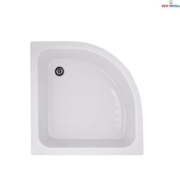 Душова кабіна Latwa SC80x80.SAT.MID.FR полукругла, скло Frost 4 мм + Душовий піддон KAPIELKA ST80x80x26, з панеллю Lidz SD00050785 фото