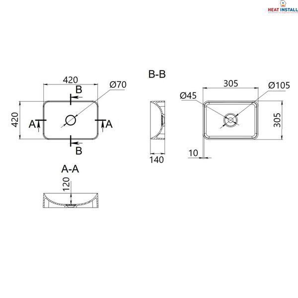 Раковина-чаша Qtap Kolibri 425х425х140 White QT1011K396WN SD00053081 фото