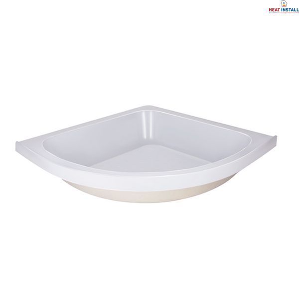 Душова кабіна Latwa SC80x80.SAT.MID.FR полукругла, скло Frost 4 мм + Душовий піддон KAPIELKA ST80x80x26, з панеллю Lidz SD00050785 фото