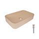 Раковина накладна Qtap Tern 610x350x135 мм, Beige, прямокутна, з донним клапаном QTTER188SB49790 SD00055914 фото 1