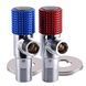 !!Набір кранів кутових кераміка SOLOMON EXCLUSIVE 1/2&Prime;X1/2&Prime; 9889 RED/BLUE (1уп.) 000025175 фото 1